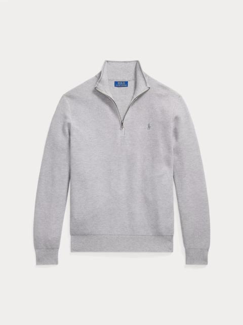 Polo Ralph Lauren Mesh-Knit Cotton Quarter-Zip Sweater