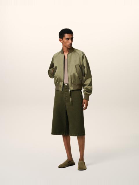 AMI Paris GREEN COTTON SATIN AMI DE COEUR BOMBER