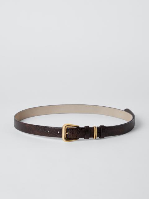 Brunello Cucinelli Crack calfskin belt