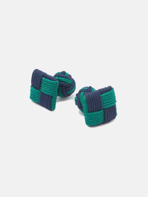 J. PRESS NAVY & GREEN COMBO KNOT CUFFLINKS