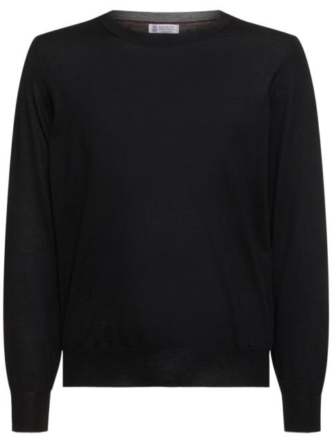 Wool cashmere crewneck sweater