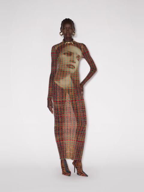 THE LONG TARTAN FACE DRESS