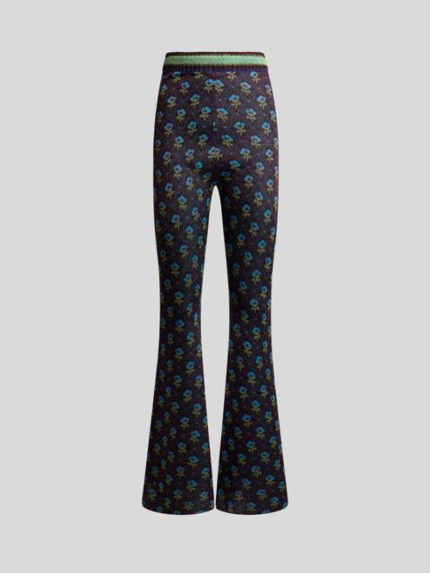 Etro FIT-AND-FLARE JACQUARD TROUSERS WITH DIAMOND FLOWER MOTIF