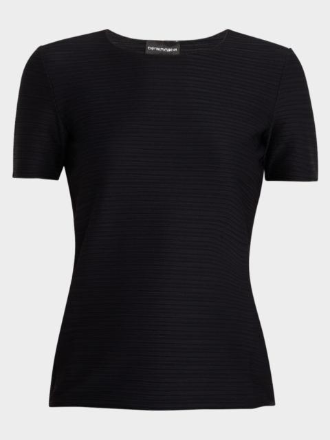 EMPORIO ARMANI Crewneck Textured Jersey Tee