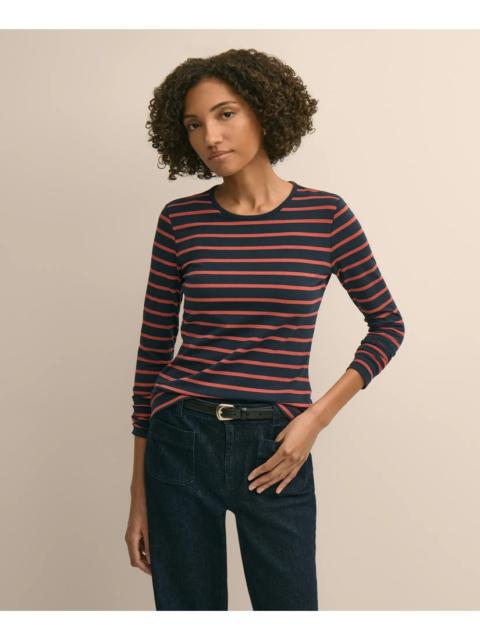 Brooks Brothers Cotton-Modal Blend Mariner Stripe Long-Sleeve T-Shirt