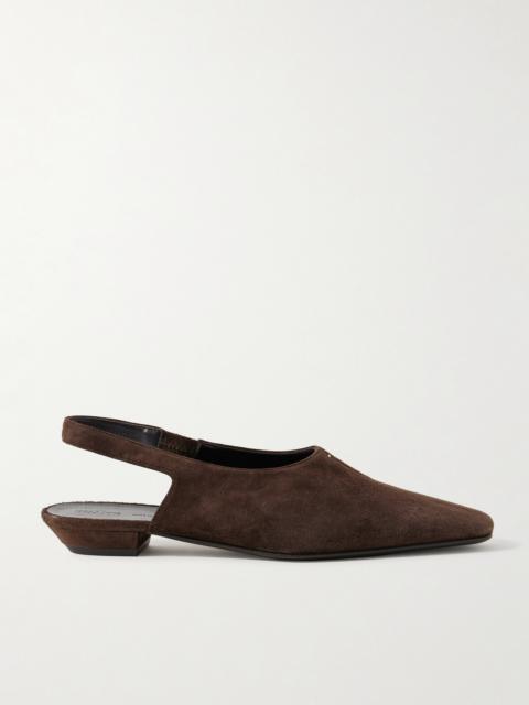 KHAITE Celia Suede Slingback Flats