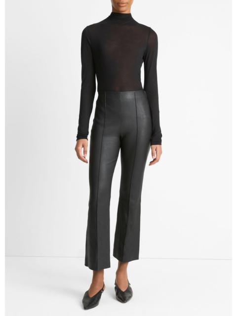 Vince Stretch-Leather Crop Flare Pant
