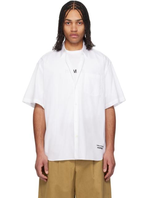 Comme des Garçons Homme White Cotton Broad Short Sleeve Shirt