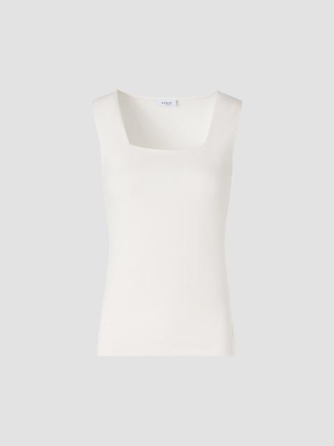 AKRIS Women's Fitted Square Neck Top - Cream