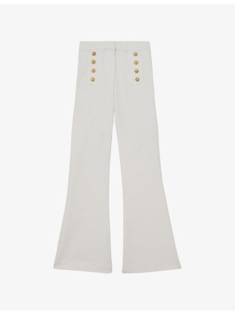 REISS Athena Flared Stretch-Denim Jeans