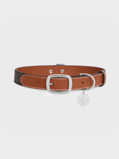 CELINE Wide Large Dog Collar in Triomphe Canvas and Calfskin