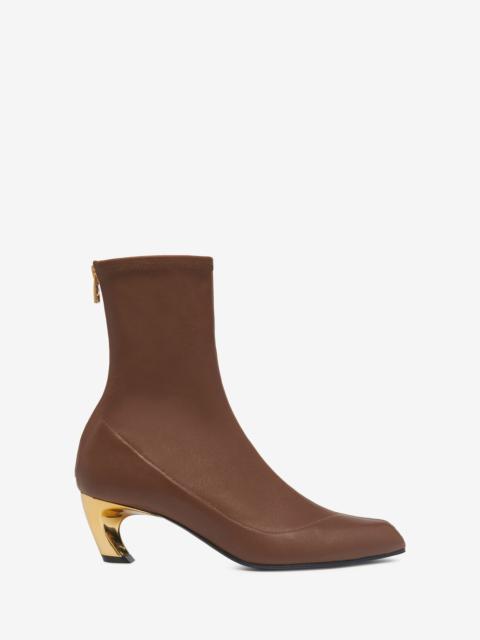 Alexander McQueen Women's Armadillo Ankle Boot in Walnut/gold