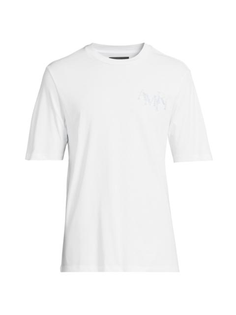 AMIRI Men's Staggered Logo Cotton T-Shirt - White
