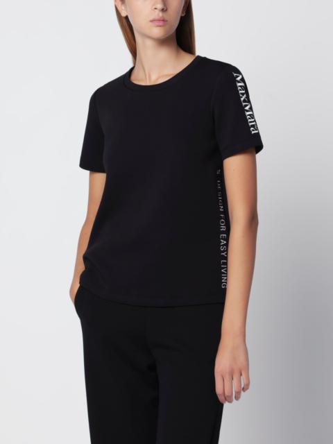 'S Max Mara Black cotton-blend T-shirt with embroidered logo