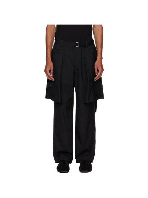 sacai Black Suiting Cargo Pants