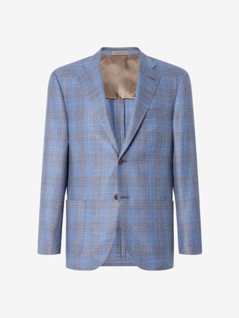 CORNELIANI Navy blue wool, silk and linen jacket