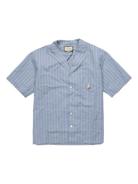 GUCCI Gucci Cotton Wool Mohair Shirt With Kitten 'Blue' 618920-ZAE5V-4053
