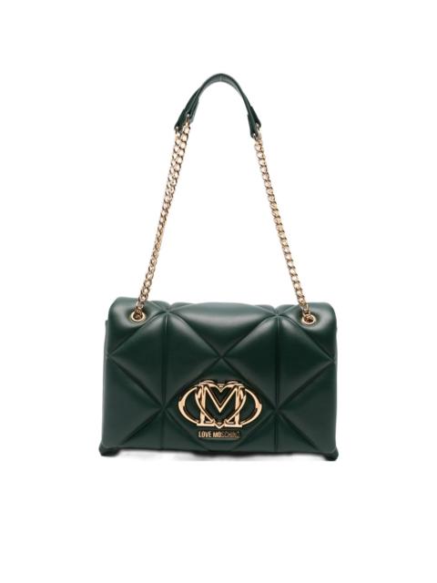 Moschino logo-plaque quilted shoulder bag