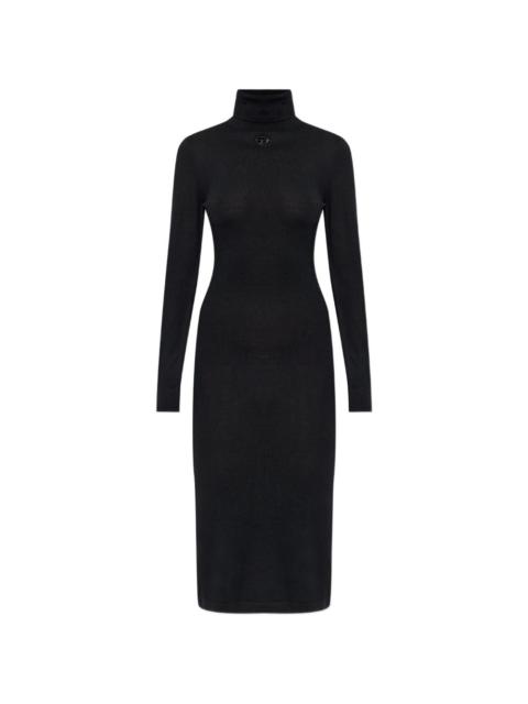 Diesel M-Alinesa logo-detail turtleneck midi dress