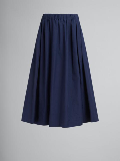 Marni BLUE ORGANIC POPLIN ELASTICATED MIDI SKIRT