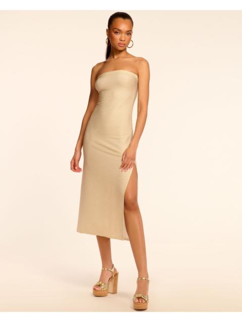 RAMY BROOK Sparkle Scalloped Nava Strapless Coverup Midi Dress