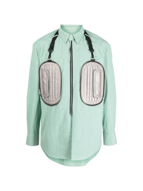 padded-pocket zip-up shirt