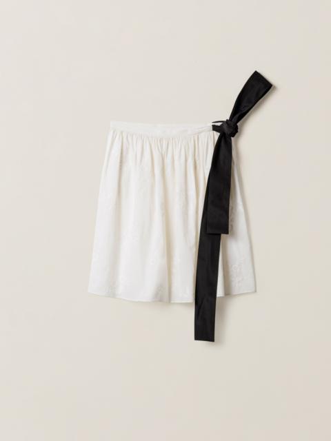 Miu Miu Embroidered batiste skirt