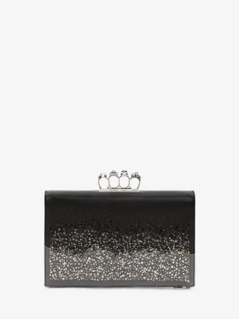 Alexander McQueen Four Ring Flat Pouch in Black/grey