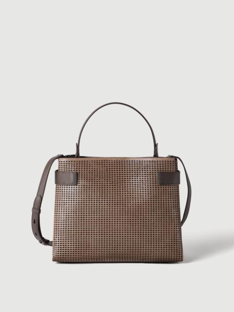 Brunello Cucinelli Essence top-handle bag in sparkling net leather with monili