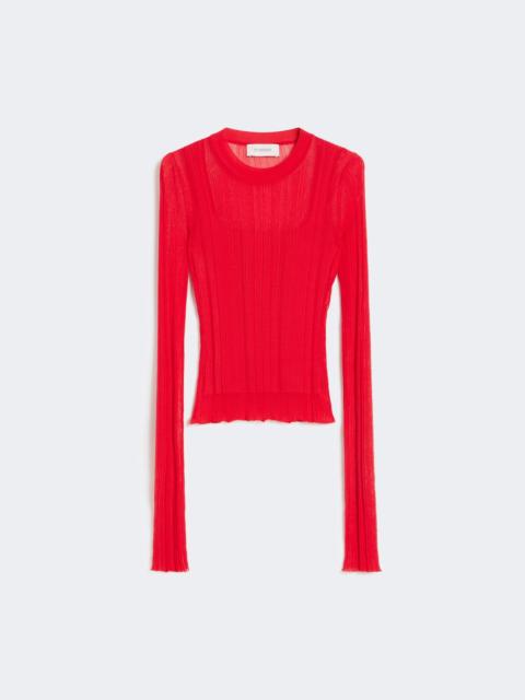 Trompe l'oeil viscose jumper - RED