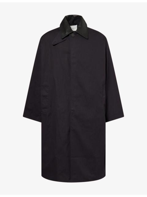 Studio Nicholson Revere Leather-Collar Cotton-Blend Trench Coat