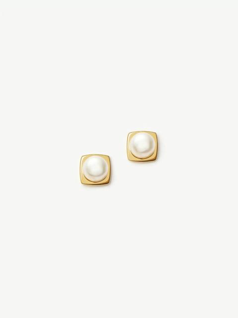 MISSOMA Button Pearl Square Stud Earrings