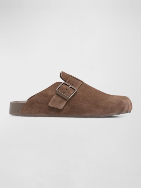 BALENCIAGA Men's Suede Sunday Mule Slippers