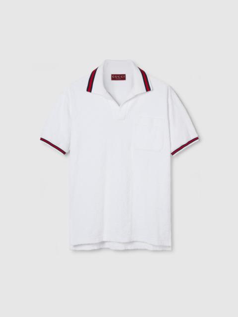 GUCCI GG terry cloth polo shirt with Web