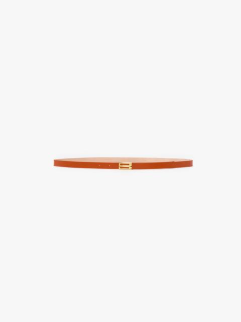 Victoria Beckham Micro Frame Belt In Burnt Orange Grained Leather