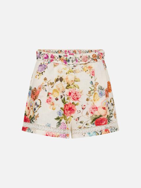 CAMILLA HIGH WAISTED SHORTS WITH LACE INSERT