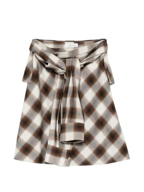 FENG CHEN WANG plaid-pattern tie-fastening mini skirt