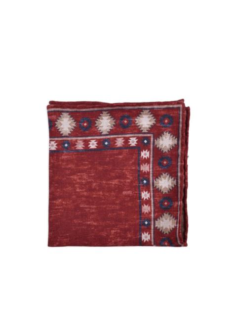 Brunello Cucinelli geometric-border handkerchief
