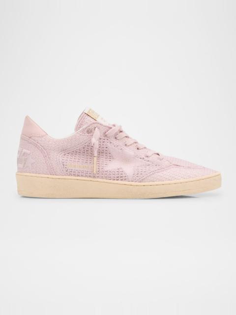 Golden Goose Ball Star Embroidered Cotton Low-Top Sneakers