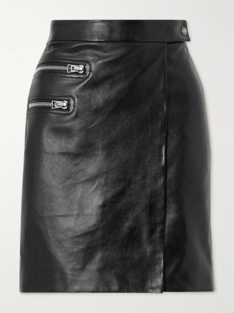 TOM FORD Zip-detailed Textured-leather Skirt