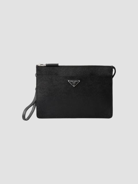 Prada Men's Saffiano Leather Pouch - Black