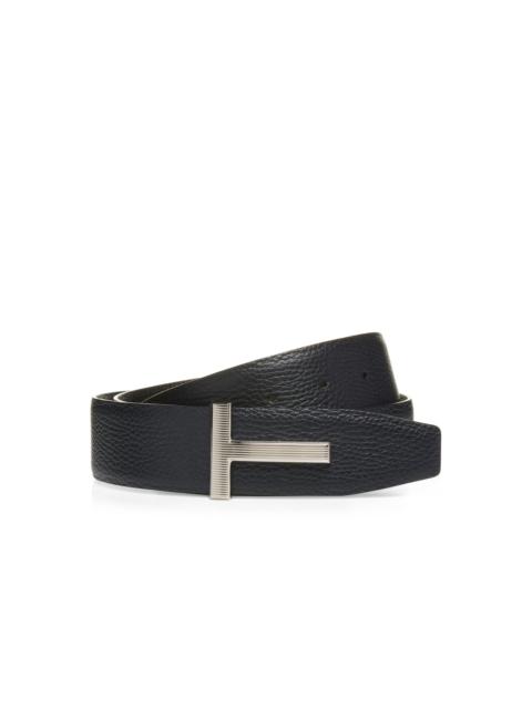 TOM FORD GRAIN LEATHER RIDGE BUCKLE T BELT