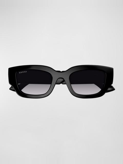 GUCCI GG Logo Plastic Rectangle Sunglasses