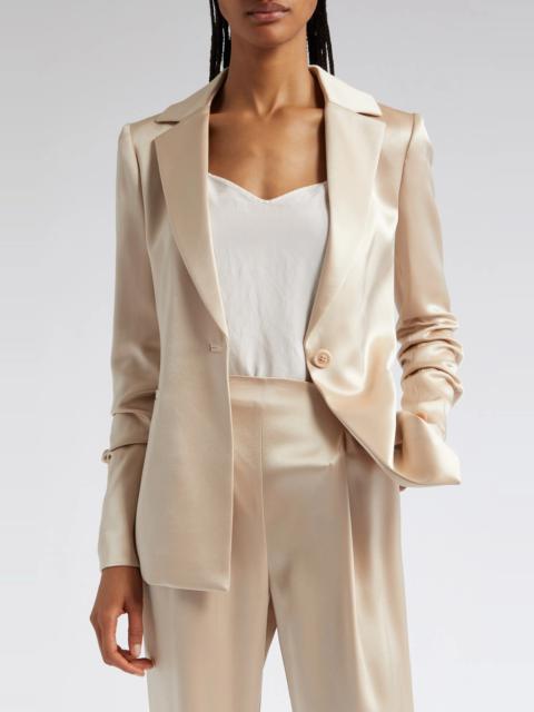 Alice + Olivia Pailey Fitted Satin Blazer