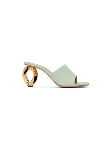 JW Anderson Green Chain Heeled Sandals