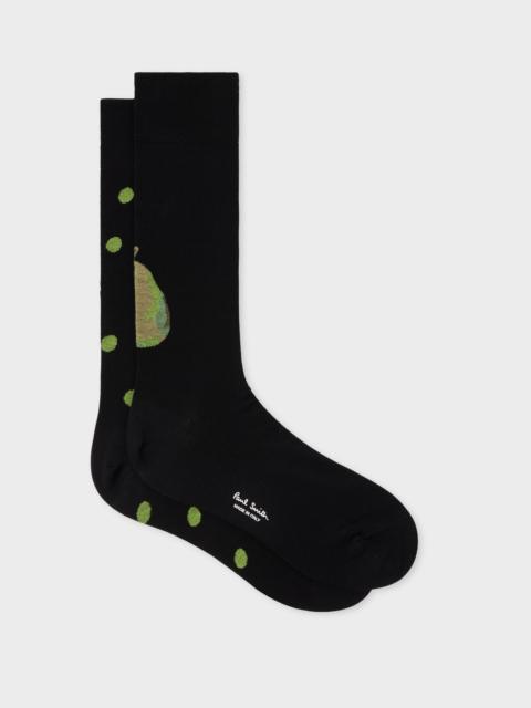 Paul Smith Black 'Pears and Polka Dot' Socks