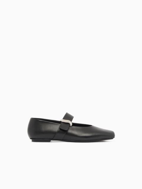 EMPORIO ARMANI NAPPA-LEATHER BALLERINAS