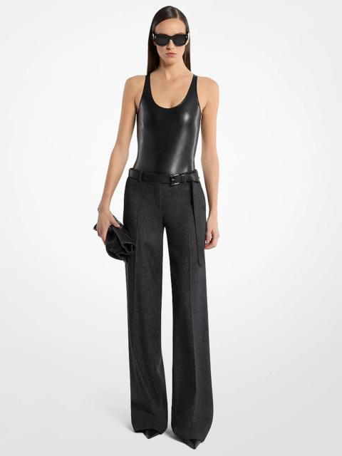 MICHAEL KORS COLLECTION Camilla Wool Denim Wide-Leg Trousers