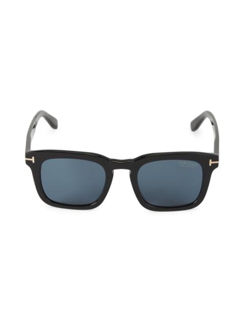 TOM FORD Men's Dax 50MM Square Sunglasses - Black