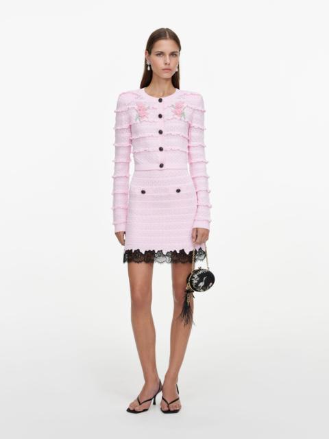 self-portrait Pink Pointelle Knit Skirt